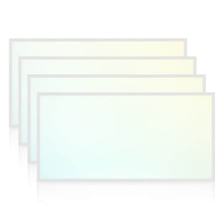 Luxrite 2x4 FT Flat LED Panel Lights 5CCT 3000K-6500K 30/40/50W Up to 6250LM 0-10V 0-10V Dimmable DLC, 4PK LR24293-4PK